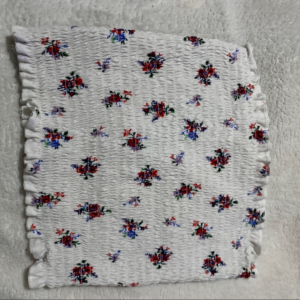 Ruched Floral tube top